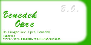 benedek opre business card